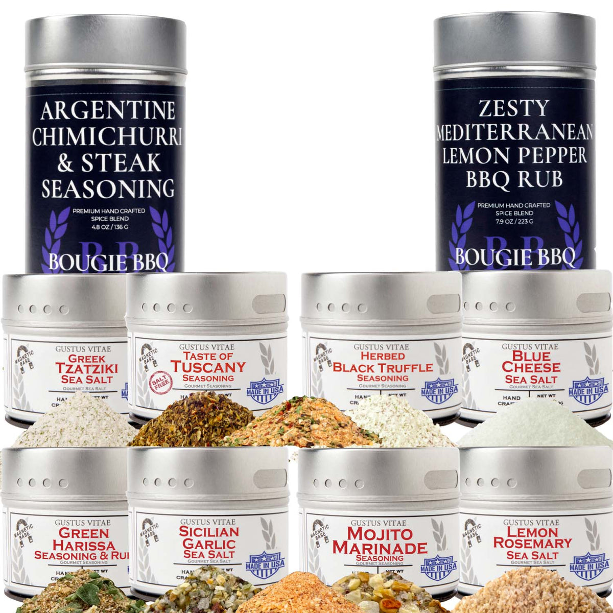 Chuck's Picks | 10 Pack Collection | Authentic Gourmet Seasonings and Spice Blends by Gustus Vitae