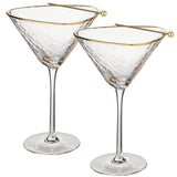 Clear Hammered Cocktail Glasses