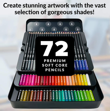 72 Pc Professional Colored Pencils Set