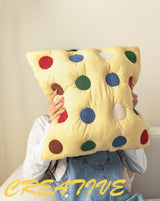 Cozy Puffy Decorative Cookies Throw Pillow - Cute Designer Couch Pillow