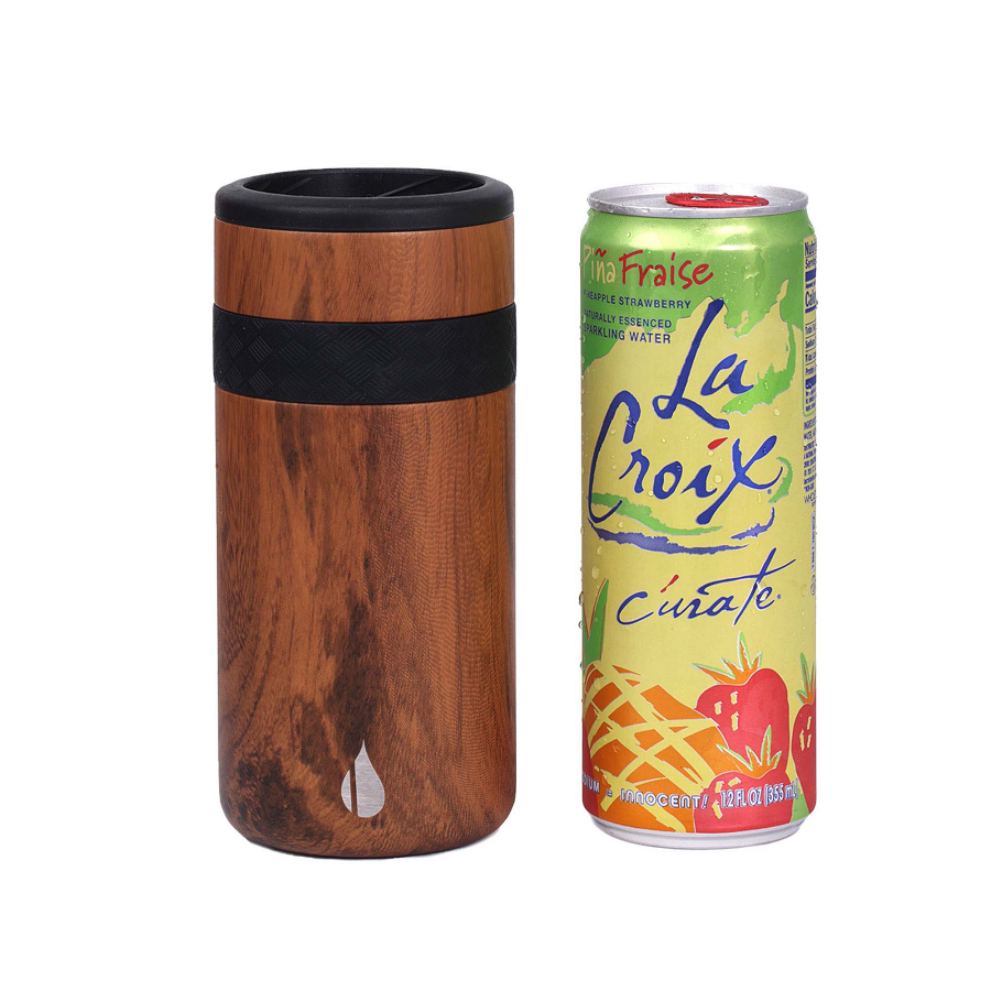 Recess 12oz Slim Can Cooler - Teak Wood