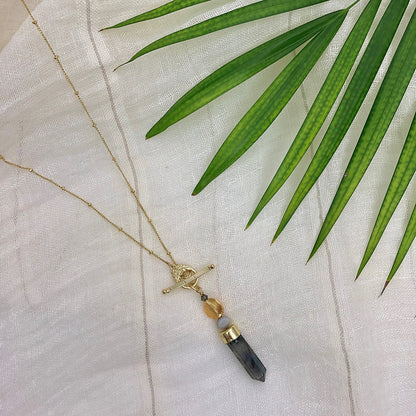 Labradorite Lariat Necklace by SLATE + SALT