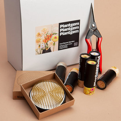 Cut Flower Garden Kit: 6 Seed Tubes + Garden Tools