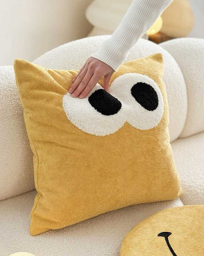 Cute Whimsical Big Eyes Puffy Decorative Throw Pillow