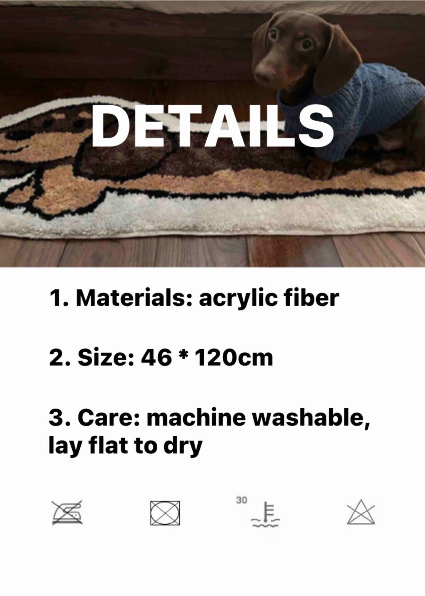 Cute Whimsical Ultra Soft Dachshunt Runner Rug