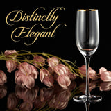 Berkware Champagne Flutes - Luxurious Long Stem Champagne Glasses - Set of 4