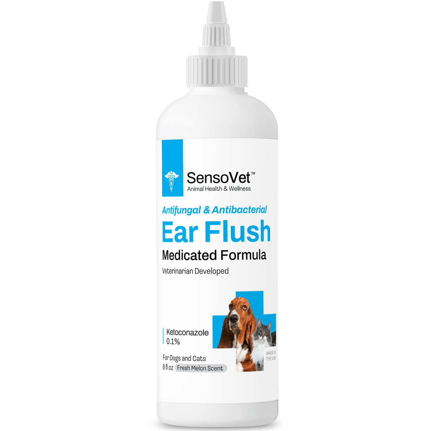 Medicated Ear Flush for Dogs & Cats - 8oz