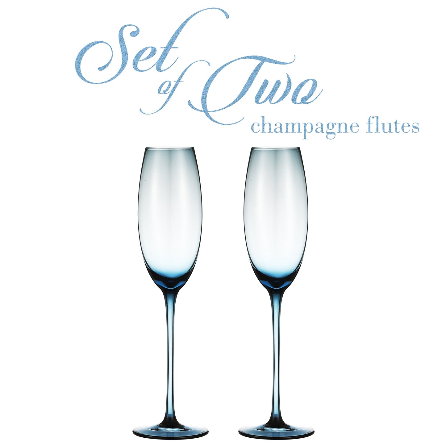 Berkware Luxurious and Elegant Sparkling Colored Glassware - Champagne Flutes