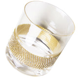 Berkware Set of 2 Elegant Old Fashioned Whiskey Glasses - 10oz Lowball Glasses with Sparkling "Rhinestone Diamond" Studded  Design