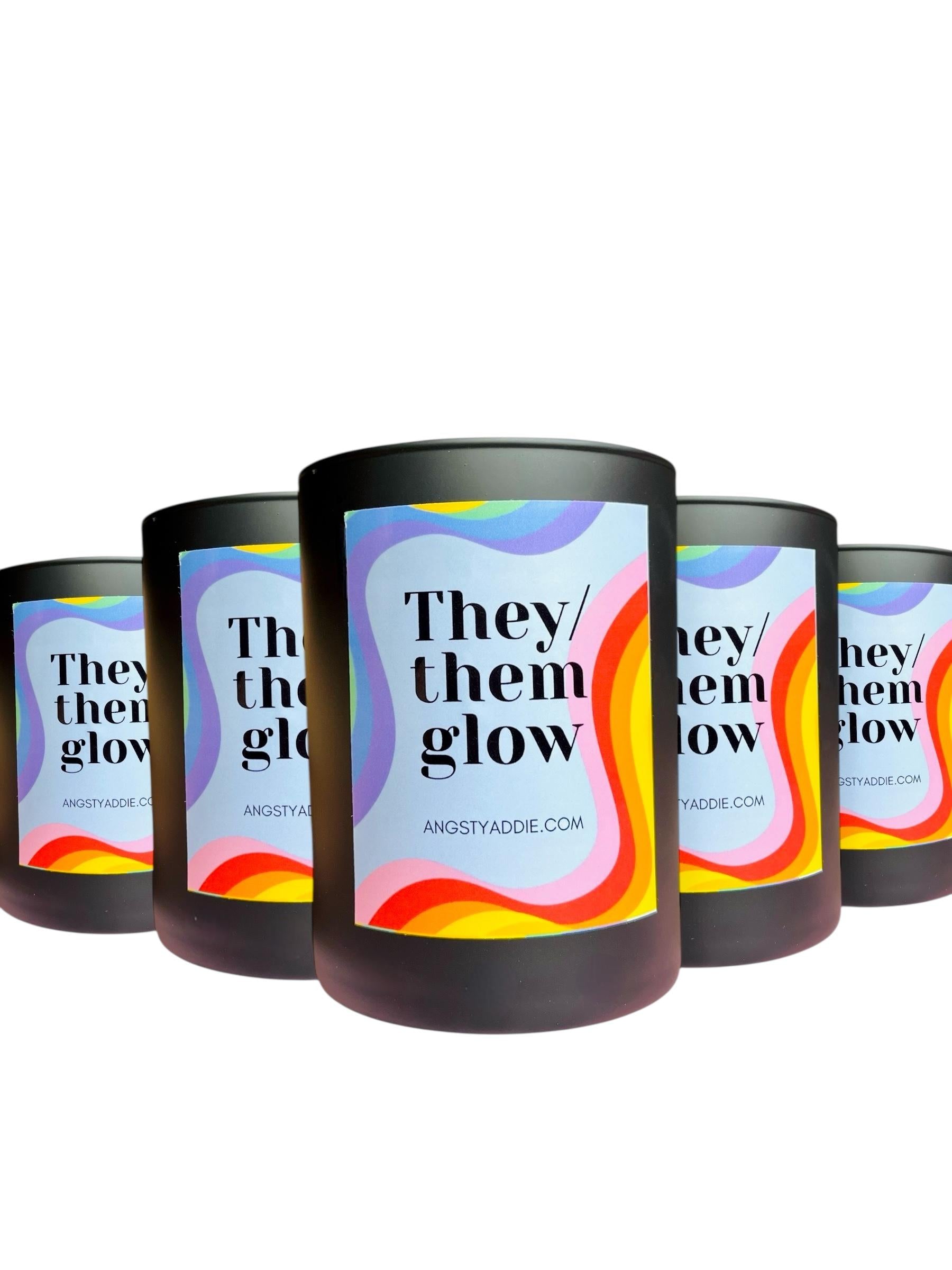 They/Them Glow candle by Angsty Addie