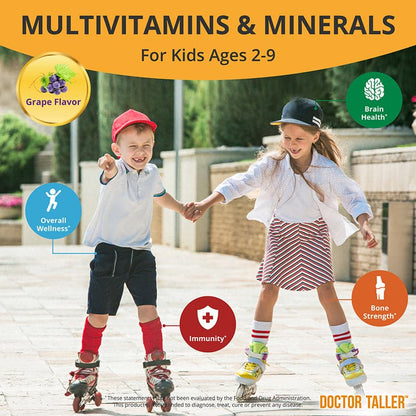 Doctor Taller Kids, Grape Multivitamins, Ages 2-9, 60 Vegan Chewables by NuBest Nutrition®