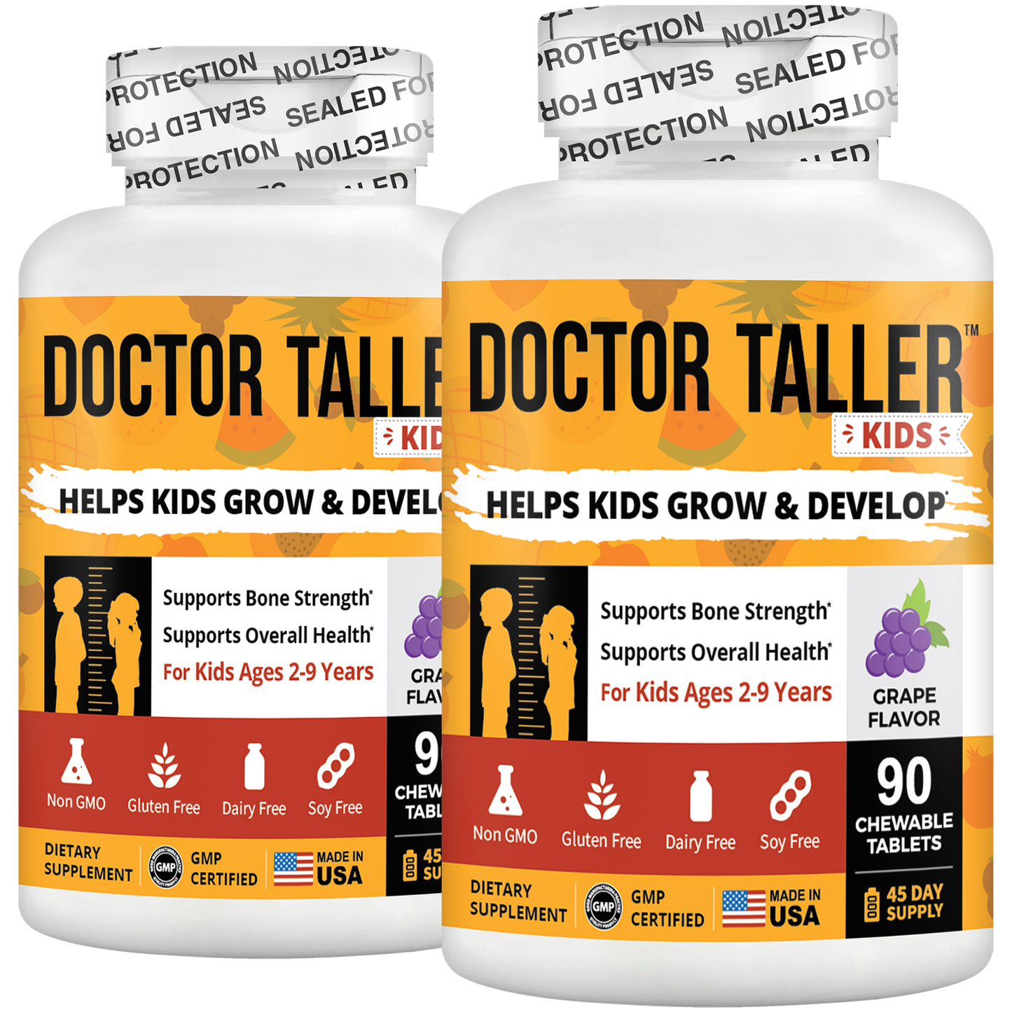 Doctor Taller Kids, Grape Multivitamins, Ages 2-9, 90 Vegan Chewables by NuBest Nutrition®