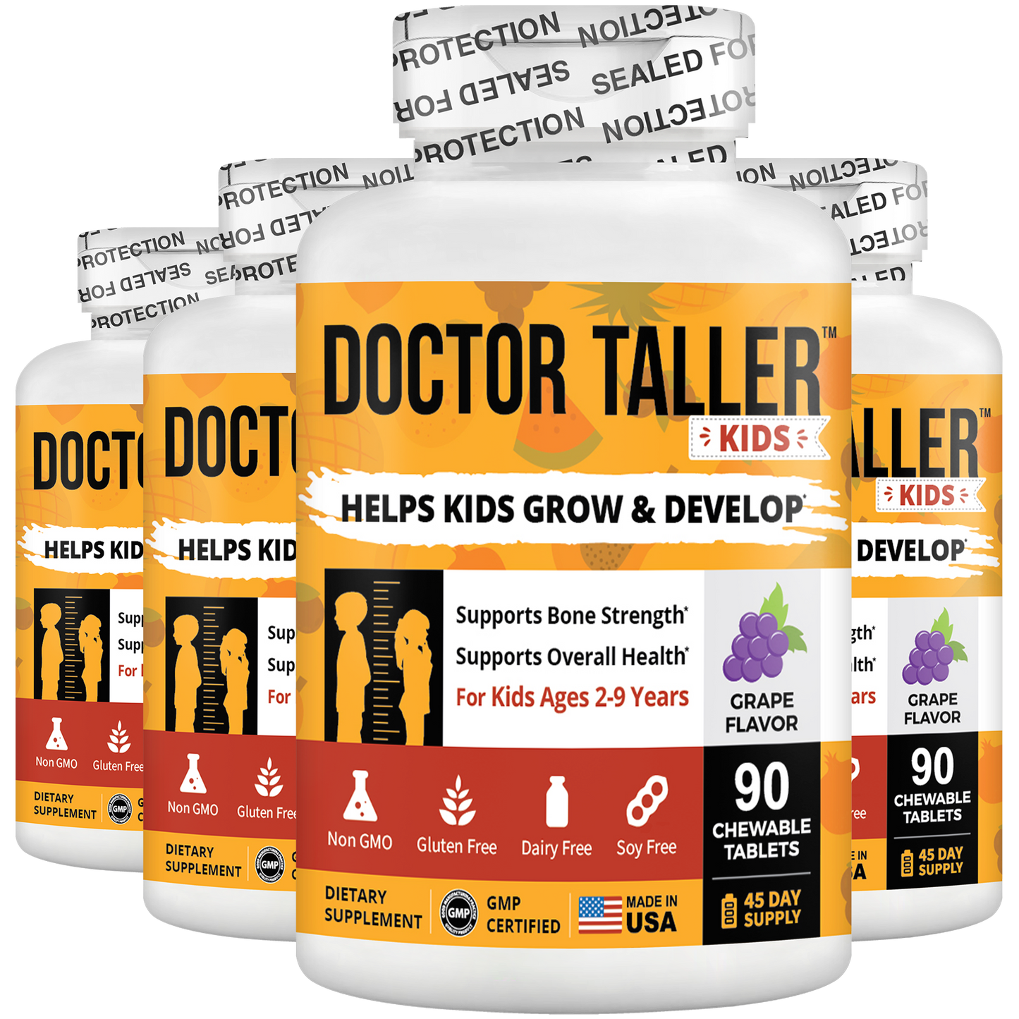 Doctor Taller Kids, Grape Multivitamins, Ages 2-9, 90 Vegan Chewables by NuBest Nutrition®