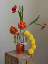Modern Crystal Block Vase, Contemporary Table Setting Centrepieces