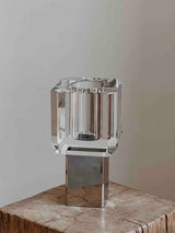 Modern Crystal Block Vase, Contemporary Table Setting Centrepieces
