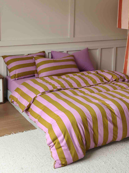 Dopamine Stripe Duvet Set With Pillowcases & Fitted Sheet