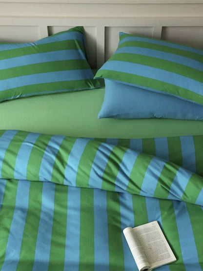 Dopamine Stripe Duvet Set With Pillowcases & Fitted Sheet