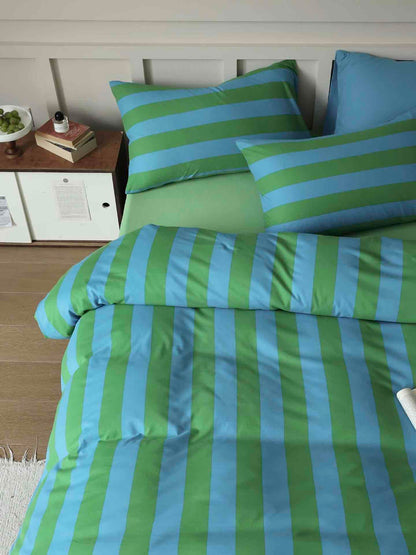 Dopamine Stripe Duvet Set With Pillowcases & Fitted Sheet