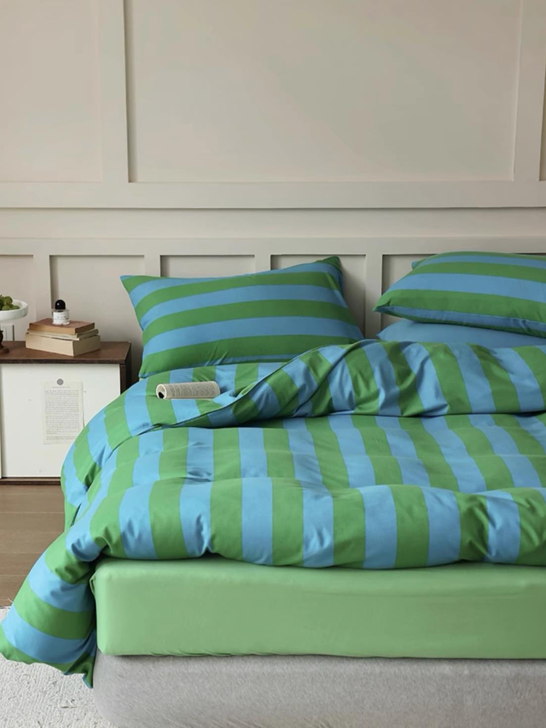 Dopamine Stripe Duvet Set With Pillowcases & Fitted Sheet