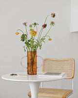 Dual-handle Dopamine Glass Flower Vase - Whimsical Table Setting Centerpiece