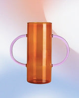 Dual-handle Dopamine Glass Flower Vase - Whimsical Table Setting Centerpiece