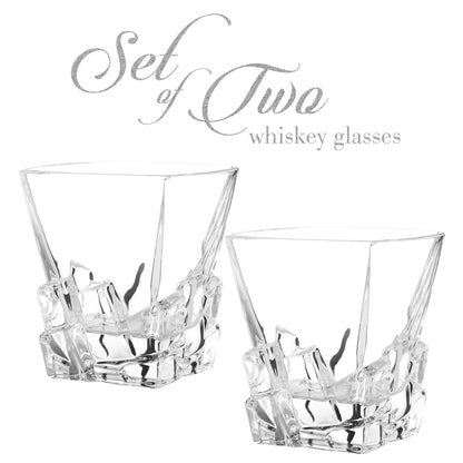 Berkware Lowball Whiskey Glasses - Modern Square Top Design