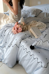 Elegant Retro Nordic Silky Smooth Tencel Lyocell Queen Size Duvet Cover Set
