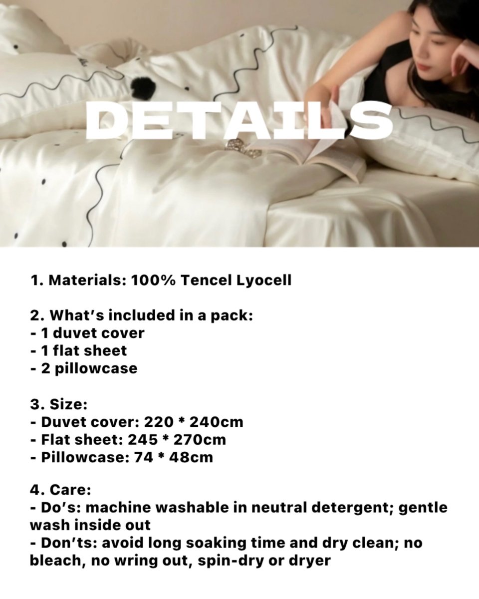 Elegant Retro Silky Smooth Cooling Tencel Lyocell Queen Size Duvet Cover Set