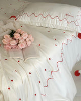 Elegant Retro Polka Dot Silky Smooth Tencel Lyocell Queen Size Duvet Cover Set