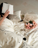 Elegant Retro Silky Smooth Cooling Tencel Lyocell Queen Size Duvet Cover Set