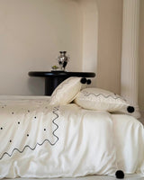 Elegant Retro Silky Smooth Cooling Tencel Lyocell Queen Size Duvet Cover Set