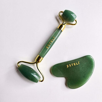 Green Aventurine Roller & Gua Sha Set