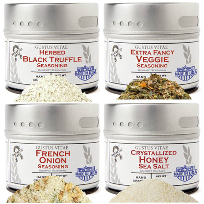 Extra Fancy Gourmet Seasonings & Salts Collection | Set of 4 by Gustus Vitae