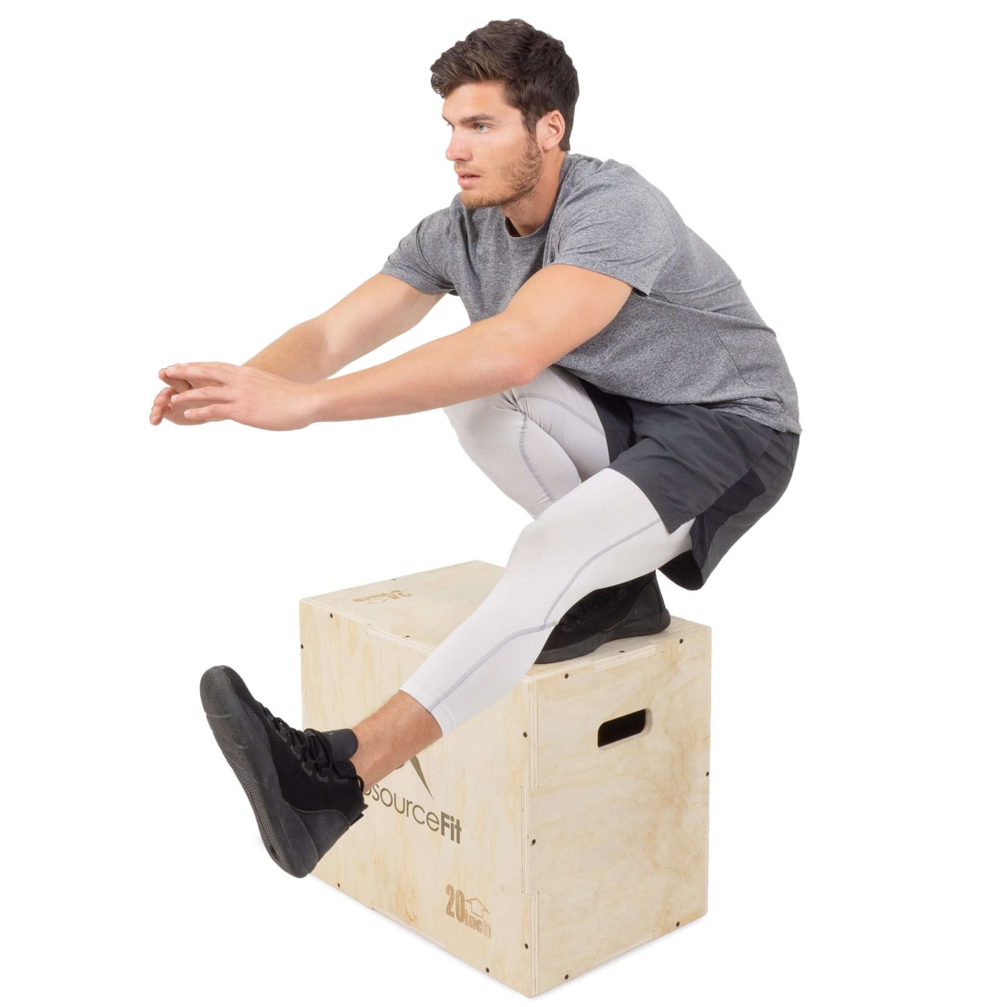 3-in-1 Wood Plyometric Jump Box for Cross Training Workouts by Jupiter Gear