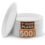 Cheer Collection 9 inch Compostable Plates - 100% Biodegradable