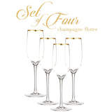 Berkware Champagne Flutes - Luxurious Long Stem Champagne Glasses - Set of 4
