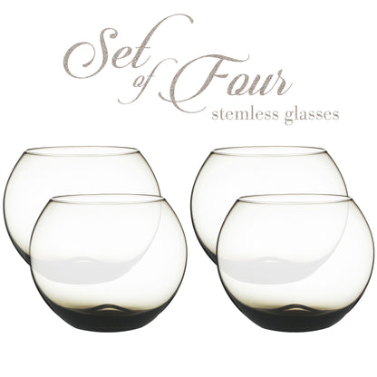 Berkware Colored Glasses - Luxurious and Elegant Smoke Colored Glassware - Set of 4