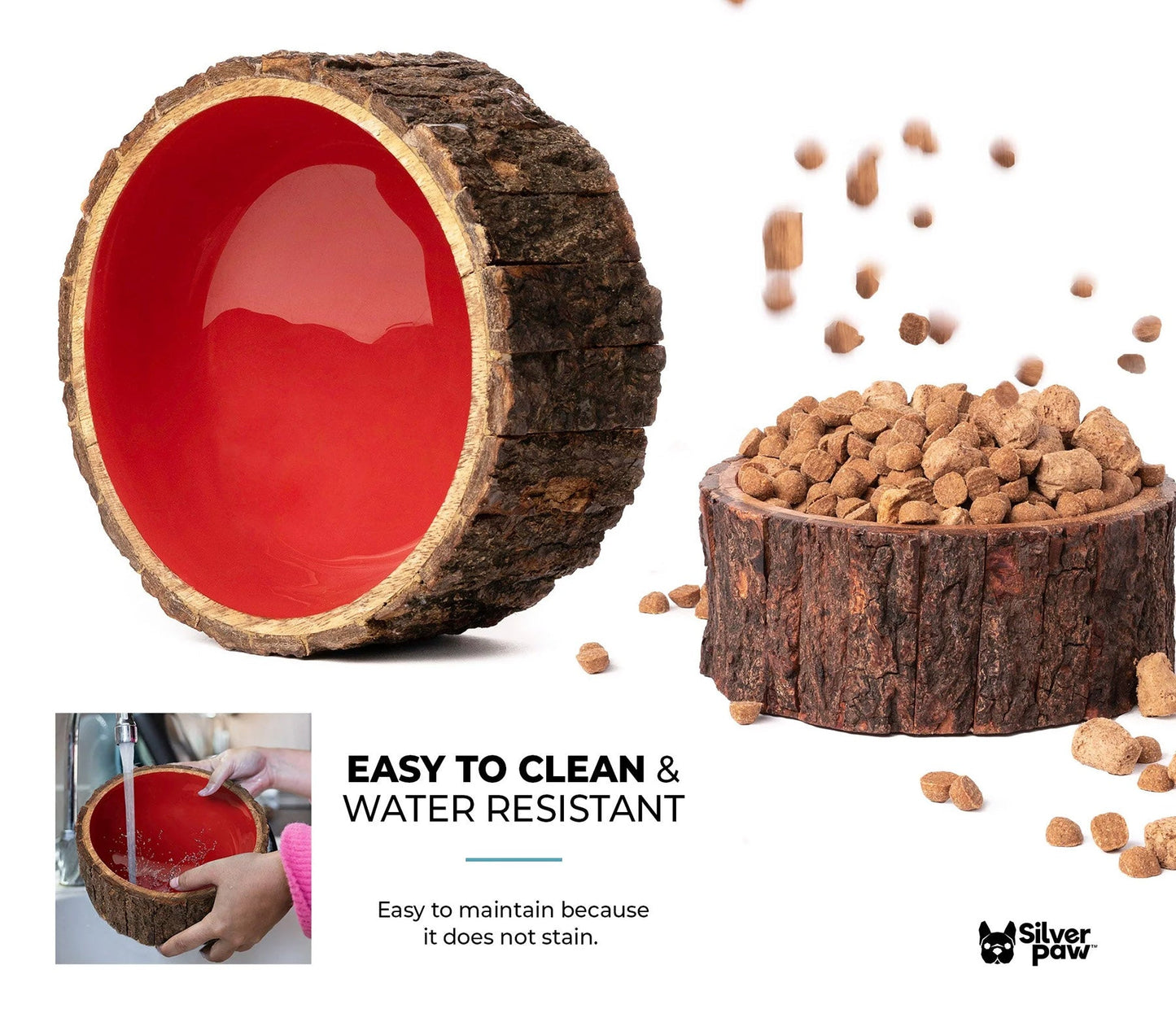 🐶 Farmhouse Wood Dog Bowl – BPA-Free, Non-Slip & Stylish Pet Dish (32oz)