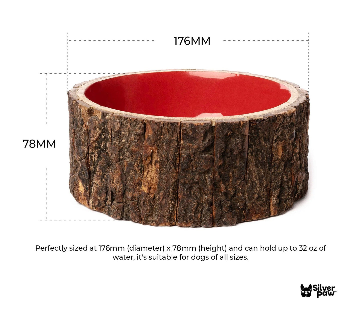 🐶 Farmhouse Wood Dog Bowl – BPA-Free, Non-Slip & Stylish Pet Dish (32oz)