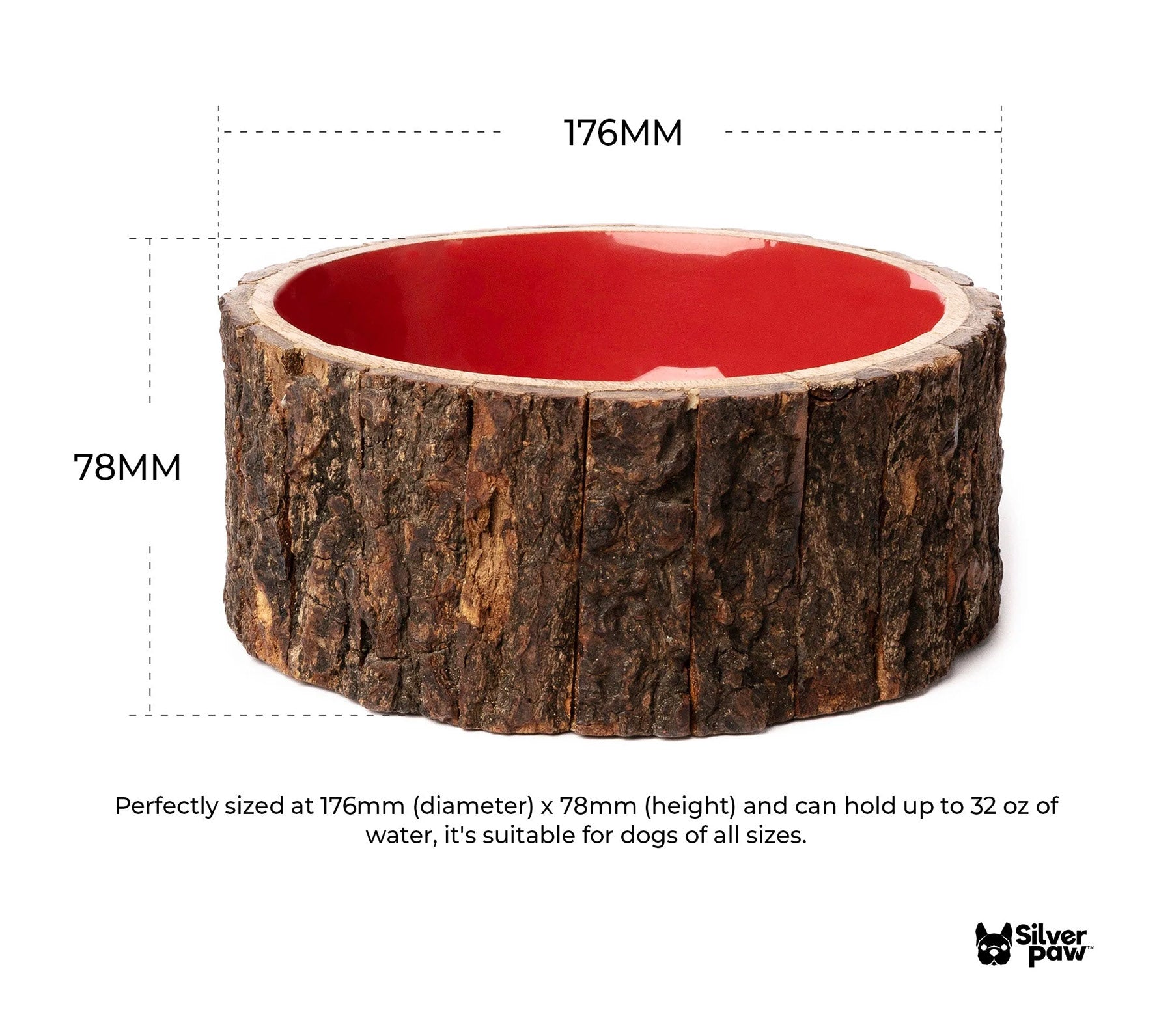 🐶 Farmhouse Wood Dog Bowl – BPA-Free, Non-Slip & Stylish Pet Dish (32oz)