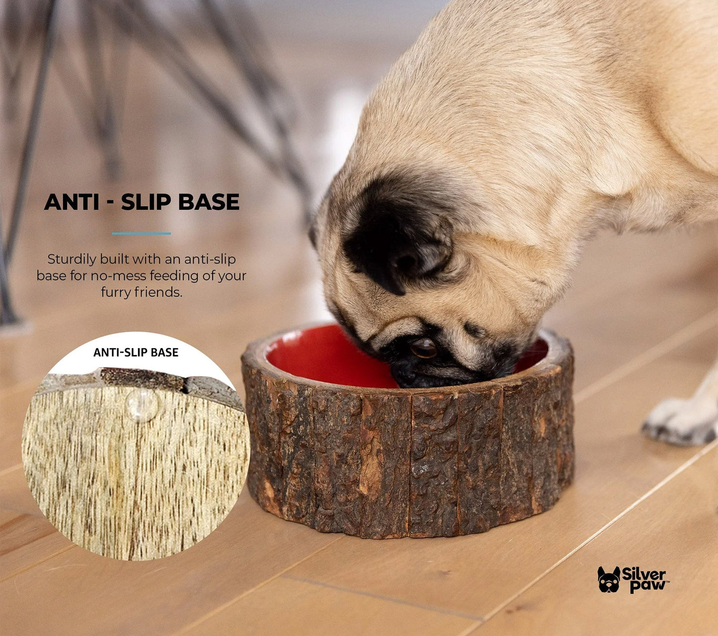 🐶 Farmhouse Wood Dog Bowl – BPA-Free, Non-Slip & Stylish Pet Dish (32oz)