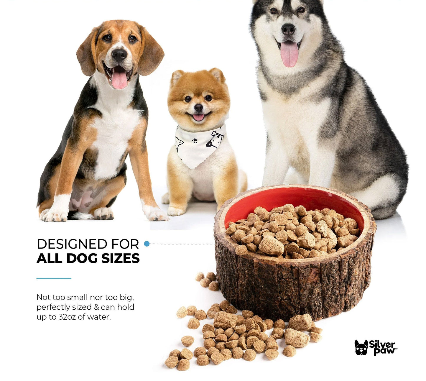 🐶 Farmhouse Wood Dog Bowl – BPA-Free, Non-Slip & Stylish Pet Dish (32oz)