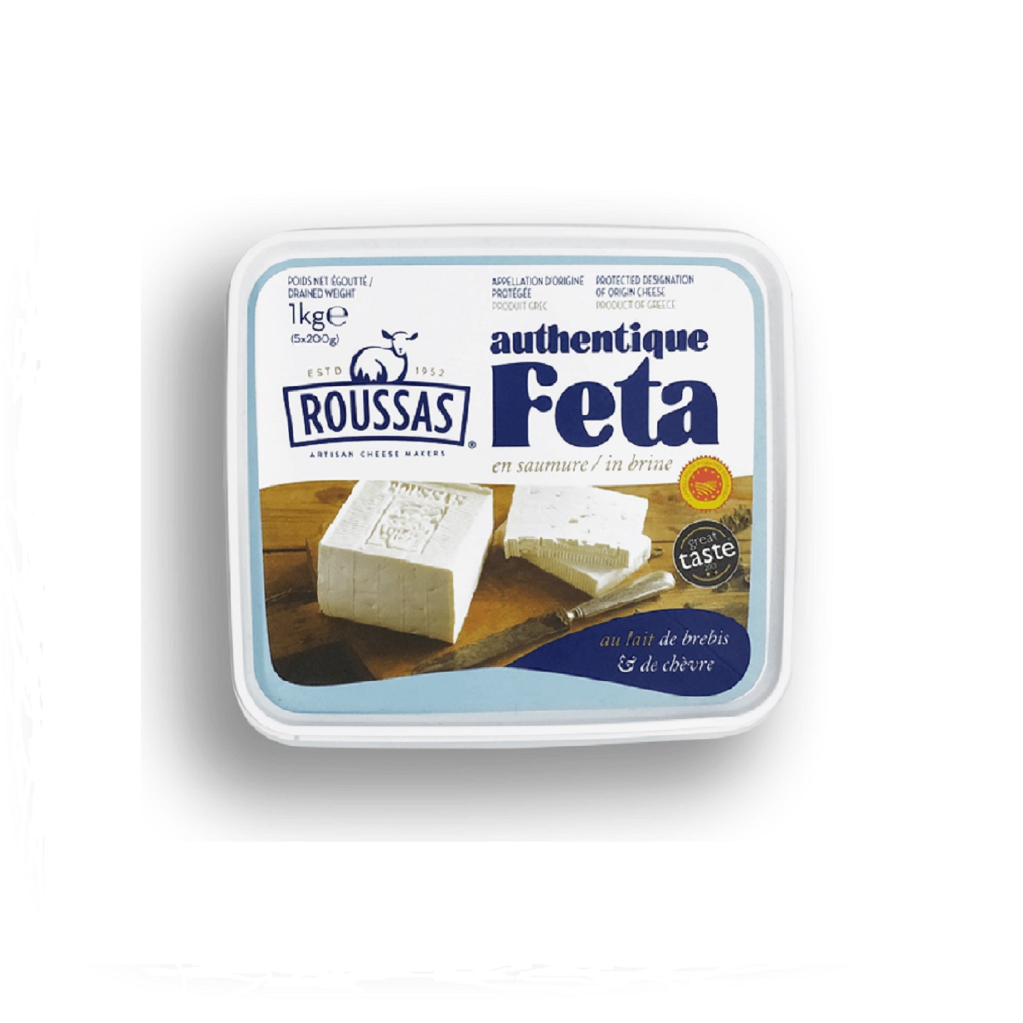 Authentic Traditional Greek Roussas Feta Cheese PDO Certified