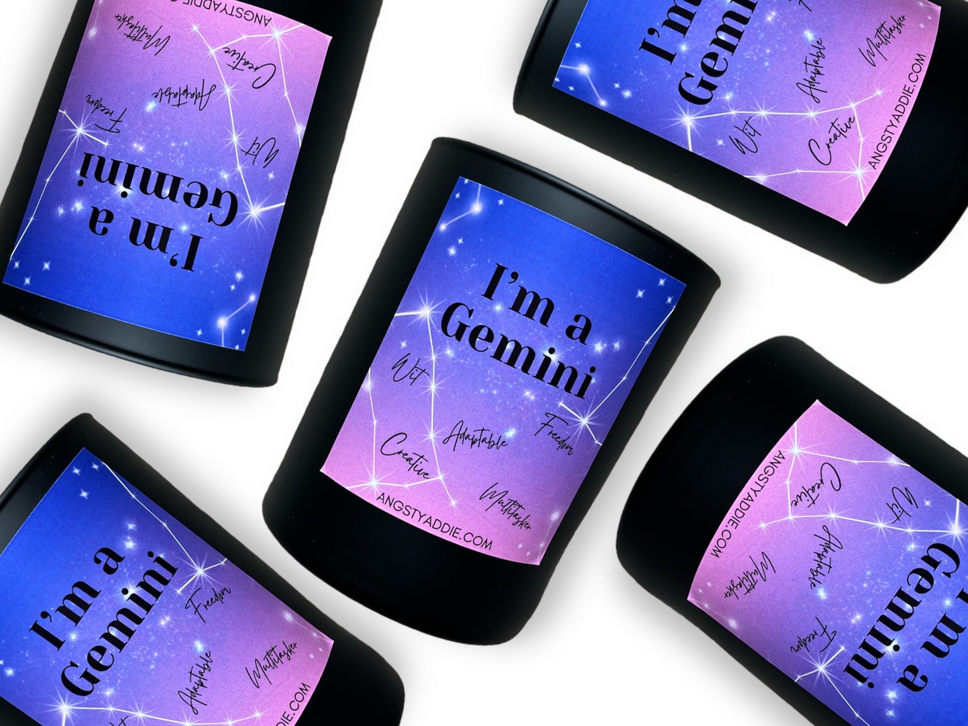 Gemini Zodiac candle by Angsty Addie