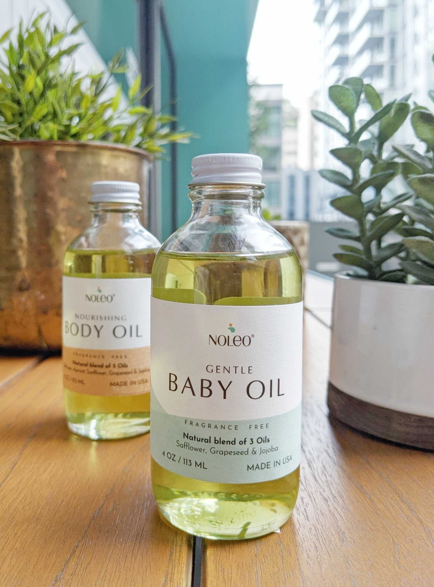 Gentle Baby Oil: Natural massage oil that relaxes your baby and gently nourishes skin. 4oz glass bottle by NOLEO