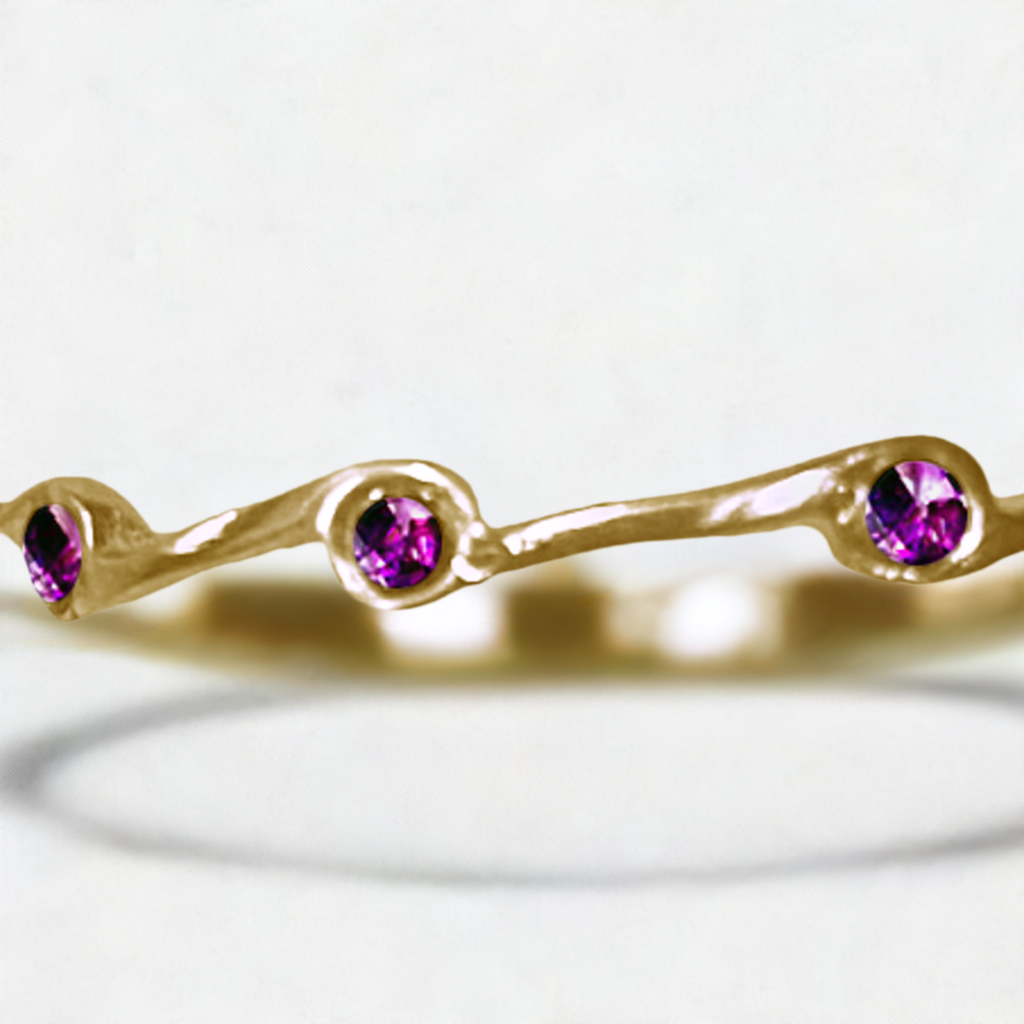 Amethyst Birthstone Stacker Ring by The Urban Charm by The Urban Charm