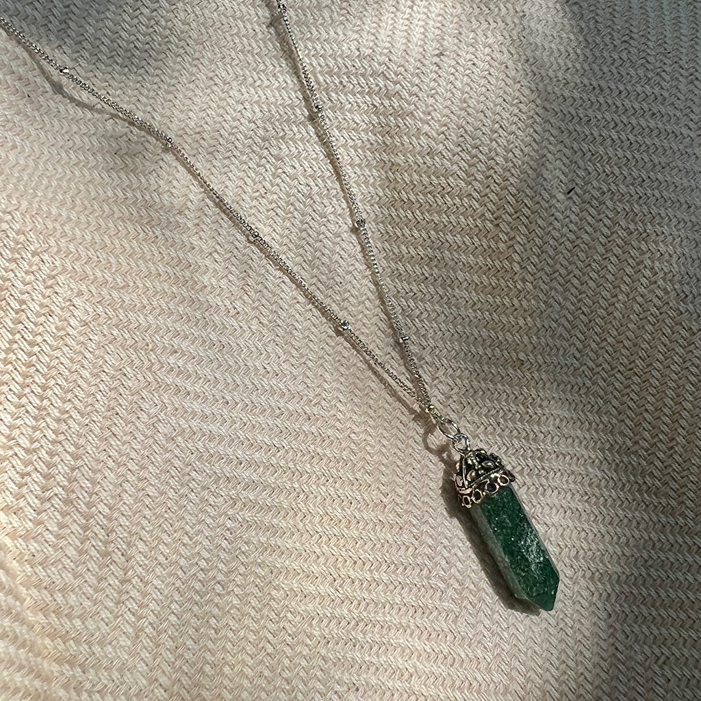 Aventurine Crystal Necklace by SLATE + SALT