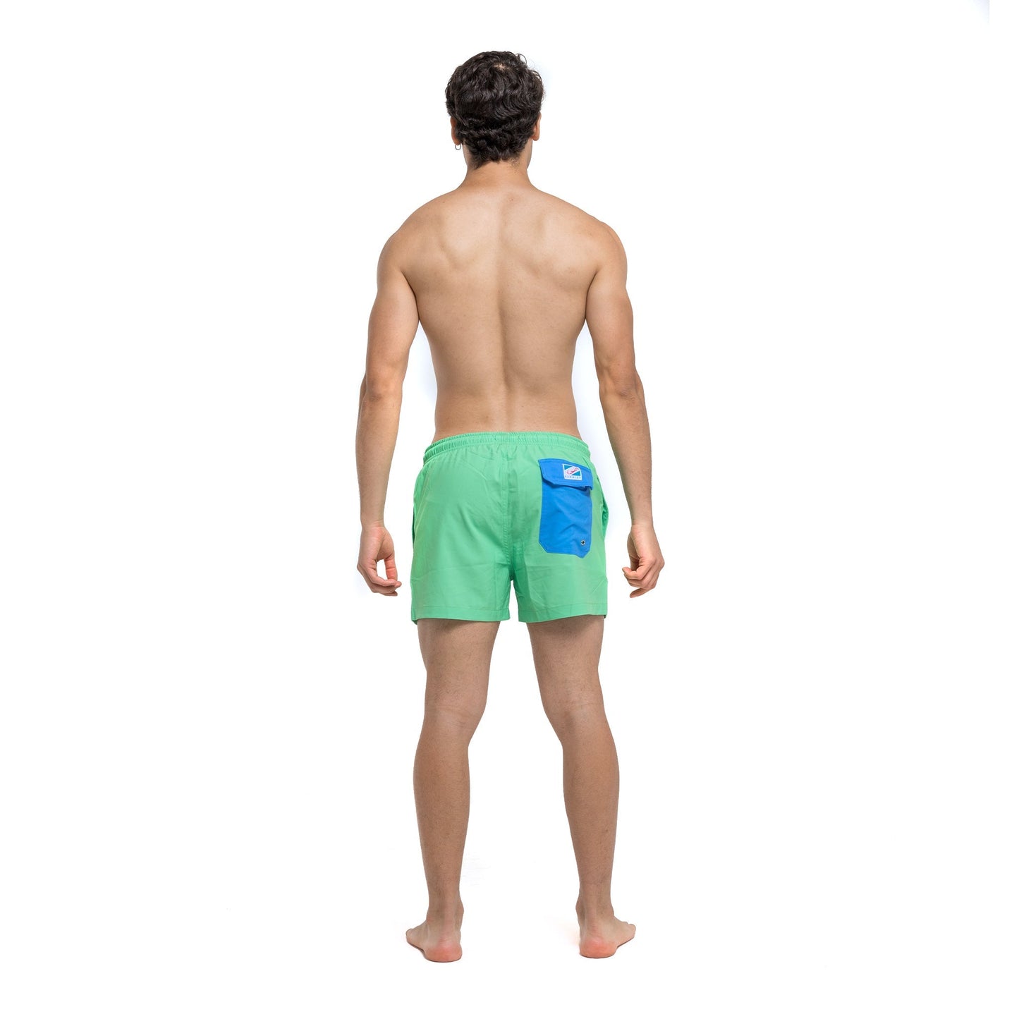 Green Blue Pocket - 3.5" Swim Trunks by Bermies