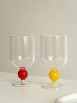 Gumballs Wine Glass Set - Eclectic Whimsical Coloured Cocktail Glasses