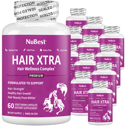 Hair Xtra, Premium Hair Growth Support for Men & Women, 60 Vegan Capsules by NuBest Nutrition®